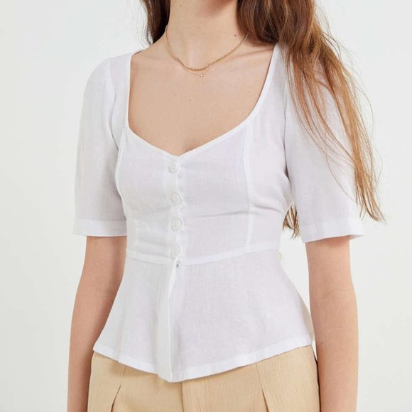 Urban Outfitters Tops - Urban Outfitters Penrose Button-front Peplum Top